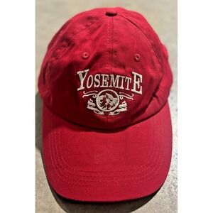 Prairie Mountain Yosemite Red Strapback Dad Hat Cotton Adjustable Baseball Cap